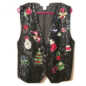 Summit Hill 90’s Sequined Ugly Christmas Vest